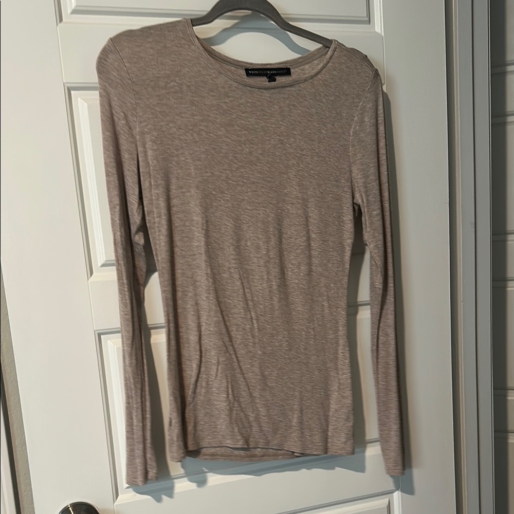 White House black market soft Women's taupe Long Sleeve Top